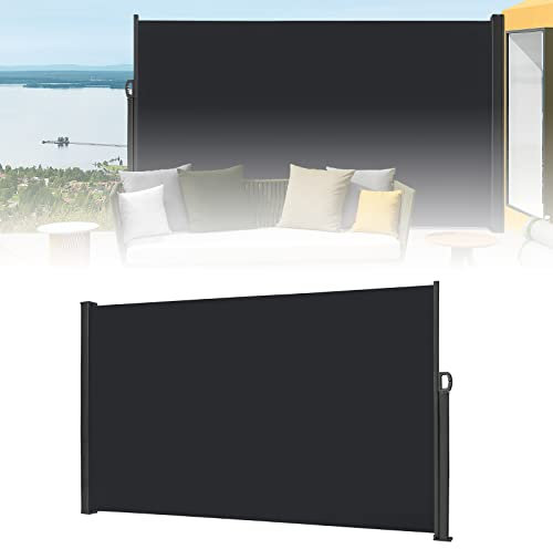 ACXIN Tenda laterale allungabile, 160 x 300 cm, protezione dal sole, oscurante e protezione dal vento, per balcone e terrazza, grigio scuro