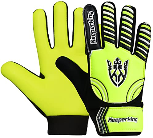 Keeperking Claw 2.0 Guantes de Portero para niños y niñas, cómodos Guantes de protección, con Buen Agarre, Guantes de fútbol para Adultos y jóvenes, Guantes de Portero, Talla 3-7 (Amarillo, 5)