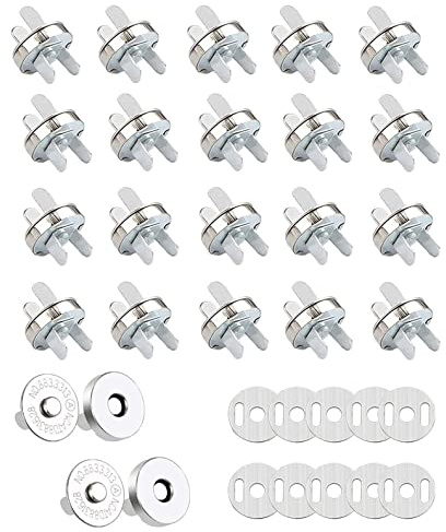 Botones de Presión Magnéticos,24 PCS Bottoni Magnetici per Borse Pernos de Presión de Imán de Metal Automatici Bottoni Fibbia Bolsas de Artesanía de Costura Fabricación de Artesanías de Cuero