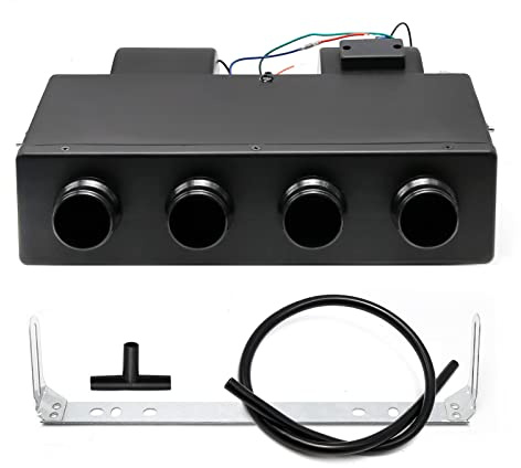 Saihisday A/C Air Conditioning Universal Evaporator Assembly Unit 12V, Under-Dash A/C Heating Cooling Unit with 4 Vents for Car Truck Portable AC for Car
