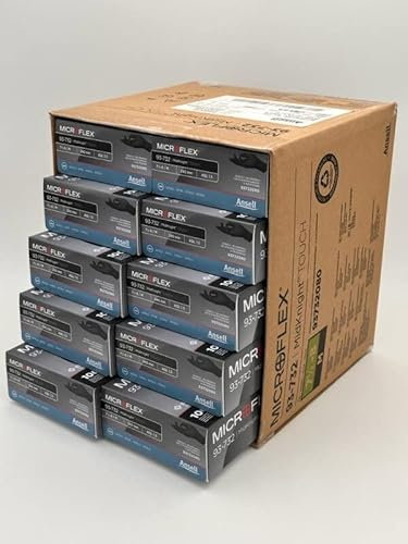 Florissima MICROFLEX® 262029 Lot de 1000 gants jetables en nitrile Noir Taille M (7,5-8)