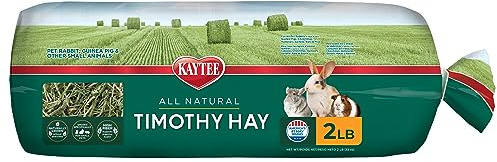 Kaytee Timothy Hay, High Fiber, Grown Specifically for Small Animals, Rabbits, Guinea Pigs, Chinchillas, 2 Pounds
