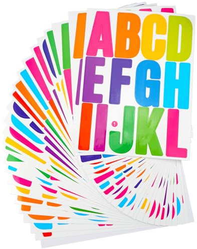 24 Blatt Selbstklebende Buchstaben, 5.1cm/2inch Klebebuchstaben Groß, Vinyl Buchstaben Sticker, Buchstabens Zum Aufkleben, Klebebuchstaben Wetterfest, für Outdoor Schilder Briefkästen Fenster Autos