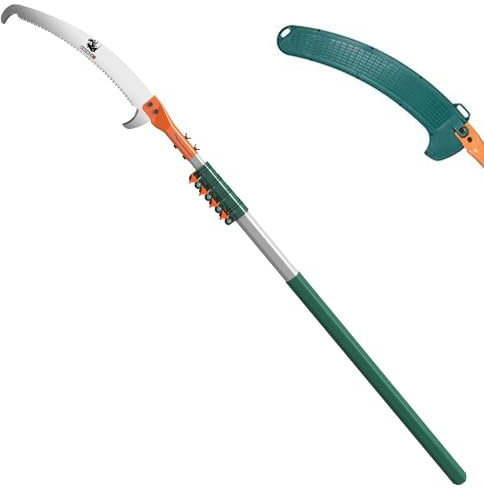 Telescopic Branch Saw 5.5m / 18ft, Extendable Tree Pruner Branch Saw, High Branch Saw Pruning Fruit Tree Flower for Pruning And Trimming,Green