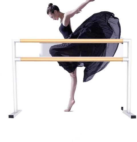 XAoSCd Treppenhandlauf, Doppelte Ballettstange, Tragbare Freistehende Tanzstange, Höhenverstellbar Für Zuhause, Schule, Fitnessstudio, Ballettstange Für Kinder Und Erwachsene (Weiß 1,5 M)
