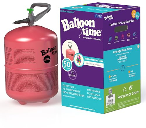 Amscan 9920539 - Balloon Inflating 100% Helium Gas Canister Compact Cylinder - Will Fill up to 50 9 Latex Balloons