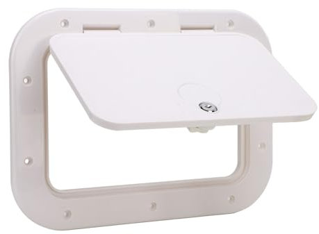 Bootsdeckluke, 12 X 8 Zoll Marine-Bootsdeck-Zugangsluke und Deckel, UV-beständige Marineluke mit Gummidichtungsschutz, Sicherheitsschloss und Schlüssel für Boot, Yacht,