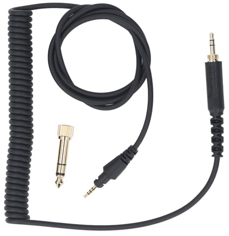 Annadue 3.5mm 6.3mm to 2.5mm Plug Audio Extension Coiled Cable for DJ HDJ CUE1 HDJ CUE1BT HDJ X5 HDJ X7 HDJ S7 Headphone 6.5mm & 3.5mm Replacement Audio Cable with 2.5mm Plug, 2m
