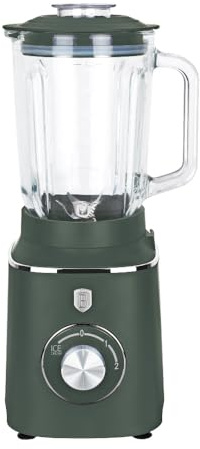 Berlinger hus bordsmixer | 1,5 l glasbehållare 1 000 W matta Green Collection | Iskross och smoothiefunktion | blad av rostfritt stål