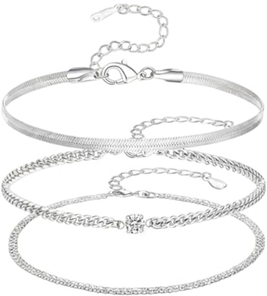 XDGBGFN Set med 3 justerbara 925 silverarmband för kvinnor och flickor