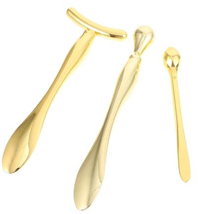 MOTHNUR 3 Stück 3 teiliges Augencreme Spatel Set mit langlebiger glatter Oberfläche multifunktional als Massage und Kosmetiklöffel geeignet für Augenpflege und Gesichtscreme Anwendung
