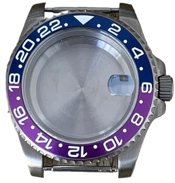 NLNKDTDPAK 40 MM Retro klockfodral Titanfodral med safirförstoringsglas Konverteringsklockatillbehör Passar for NH34/NH35/NH36 rörelse(Blue purple)