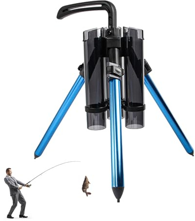 Supporto per canna da pesca, treppiede in lega di alluminio, staffa da pavimento, organizer portatile pieghevole, treppiede per canne da pesca, per 3 canne, garage, yacht, barche