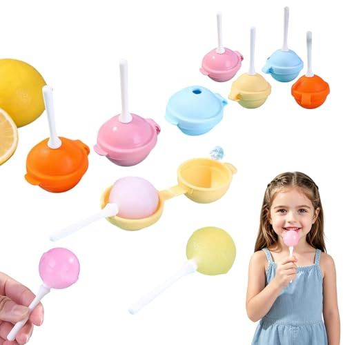 Lolli Formen Silikon, 4-Teiliges Lutscherform Eisformen, Wiederverwendbare Lolli Formen Klein Mit Glatter Freigabe Mit Wiederverwendbaren Stielen Geeignet FüR Kinder Und Erwachsene (4PC)
