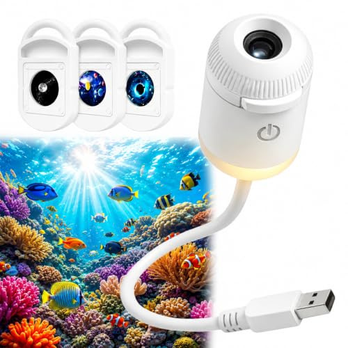 LMIX Galaxyprojektor nattlampa, 2-i-1 holografisk stjärnprojektor 5d projektor plug and play hd stjärnsmart dynamisk taklampa 360° rymd stjärnklar himmel USB-projektion (med 3 filmer)