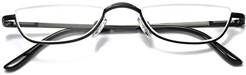 VEVESMUNDO Lesebrille Metall Halbrandbrille Klassische Schmal Federscharnier Arbeitsplatzbrille Lesehilfe Sehhilfe mit sehstärke für Damen und Herren