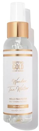 Dripping Gold Water Medium/Dark Self Tanning Mist 100ml for Medium to Dark Skin Tones, Vegan Friendly