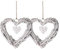 Splend 2 Stück Weidenkranz, Herz Korbweide Kranz Dekor, Herz Kranz Hängen, Handgemachter Rattan-Herz-Form-fertigkeit Für Photo Wall Display Decor DIY Dekoration Hängen Wand-Dekor-Rahmen-Grau-Weiß