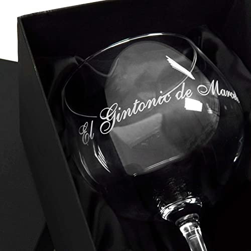 Copas de balón Gin Tónic personalizadas mediante grabado a láser con estuche a juego - Regalo personalizado (Tu propia frase)