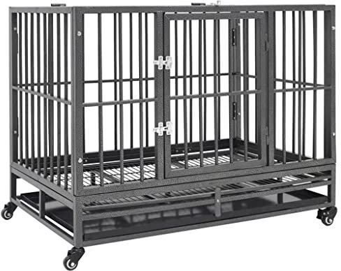 vidaXL Hundbur med hjul stål 102x72x85 cm, hundbur med hjul, hundlekhage, hundkoja, hundburar med hjul, hundlekhagar, hundkojor, hundgård, hundgårdar