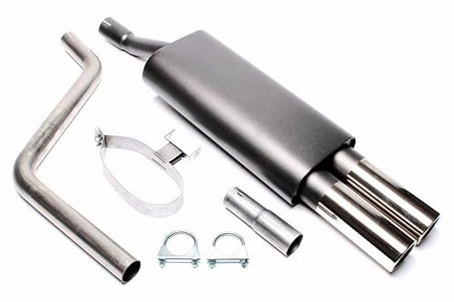 Sportendschalldämpfer Sportauspuff Endschalldämpfer Stahl 2x76mm hoch rund scharf mit ABE für Typ 86c - Eintragungsfrei - 1034201