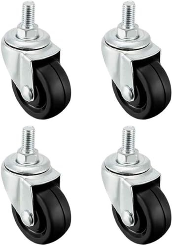 kippen 1609X2 - SET DI 4 RUOTE IN GOMMA DA MM.40 CON PERNO FILETTATO M10