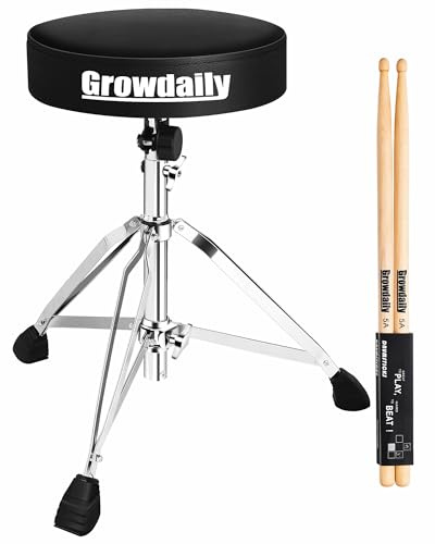 GrowDaily Drum Throne Seat,Adjustable Stool Drum Universal Padded