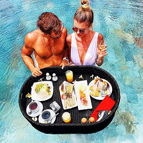 Vassoio galleggiante per piscina, grande vasca idromassaggio galleggiante per vasca idromassaggio, tavolo per bevande e cibo, vassoio di ristoro per lounge galleggiante per feste in piscina o in spia