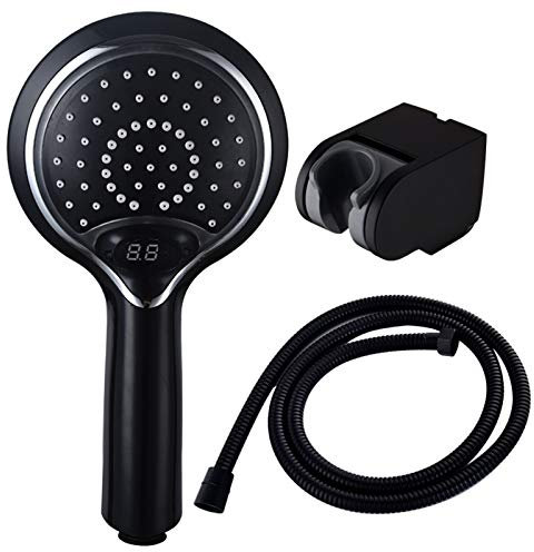 WACEH Jewelry Cabezal de Ducha LED de Alta presión, Lluvia, 3 Colores cambiantes, Cabezal de Ducha de Mano ABS para Piel y Cabello Secos, Negro (Color: Negro) (Negro) Earrings Necklace