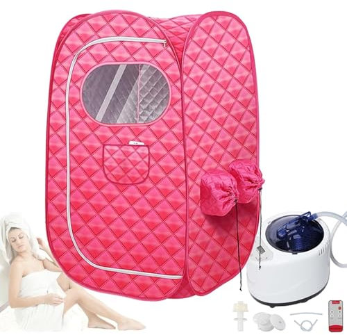 Portable Sauna Steam Tent, 2 Person Sauna Tent, 1000W Indoor Sauna Box with Remote Control, Smart Timing Setting & Independent Zipper On Both Sides, Bag Style Design for Therapy Detox Slimming Spa