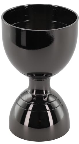Tidevib Edelstahl Cocktail Jigger 304, 1 oz / 2 oz (30 ml / 60 ml), für Barkeeper und Heimbierer, mit Rutschfester Optik, Farbe: Schwarz