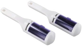 NiuLumea Spazzola rotante a doppia faccia per vestiti e tappezzeria, per rimuovere pelucchi viola con design compatto e portatile, confezione da 2