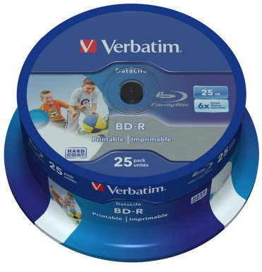 Verbatim 43811 25GB BD-R Blank Blu-ray Disc - Blank Blu-Ray Discs (BD-R, 25GB, 405nm, 25pcs)