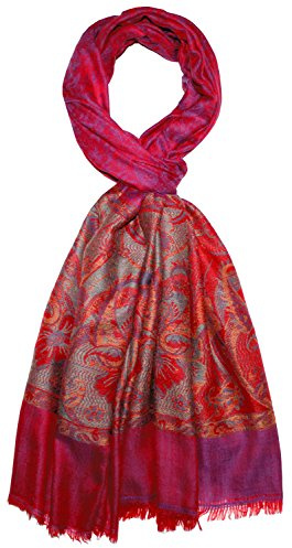 Lorenzo Cana Bufanda de cachemira para hombre, 100% cachemira, tejido jacquard, patrón de cachemira, bufanda de cachemira, elegante bufanda para hombre en tonos rojos - 7836511