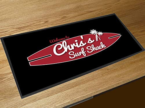 Artylicious Tapis de Bar personnalisé Surf Shack Noir