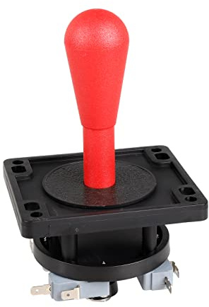 EG STARTS American Style Arcade Competition 2Pin Bat Joystick Switchable from 8 Ways Operation, Elliptical Handle, Precision 8-Way 0.187 (4.8mm) Terminal (Red)