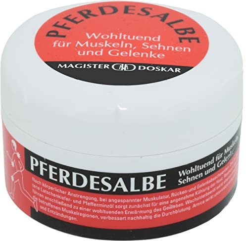 „DOSKAR Pferdesalbe | Kühlendes & wohltuendes Gel für Muskeln, Sehnen & Gelenke | Entspannend nach Sport & Bewegung | 100 ml“