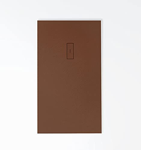 Plato de ducha de resina EVOLUTION color CHOCOLATE Extraplano, incluye válvula y tapa imantada, todas las medidas disponibles. 5 Años de garantía. Textura pizarra antideslizante C-3.Capa de GEL COAT