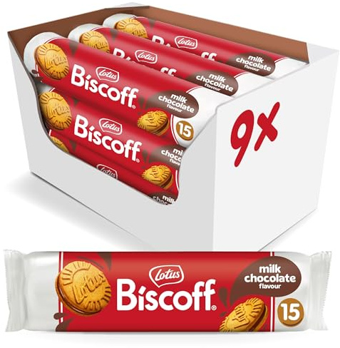 Lotus Biscoff Galletas Rellenas de Chocolate | 9 x 150g (1,35kg) | Ingredientes de Origen Natural | Sin Colorantes