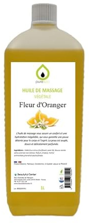 Purespa Huile de Massage végétale parfumée - 100% Massage Naturelle exotique (Oranger, 1 Litre)