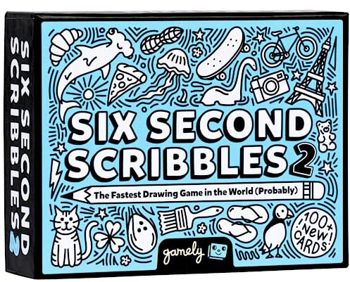 Six Second Scribbles 2: The frantically fast and fantastically fun drawing game with 100+ all new cards | A family friendly party game for children, teens and adults