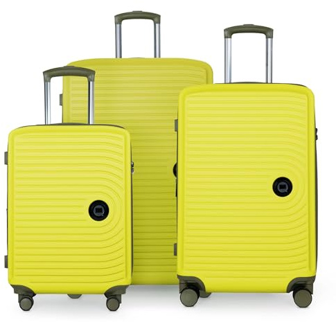 Hauptstadtkoffer Mitte - 3er Kofferset - Handgepäckskoffer 55 cm, mittelgroßer Koffer 68 cm + großer Reisekoffer 77 cm, Hartschale ABS, TSA, Lemon