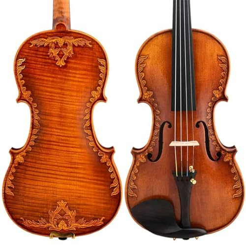 Anfänger Geige Violine 4/4 Handgeschnitzt Brauner Retro-Lack Professionelle Leistung Violino Mit Koffer(B)