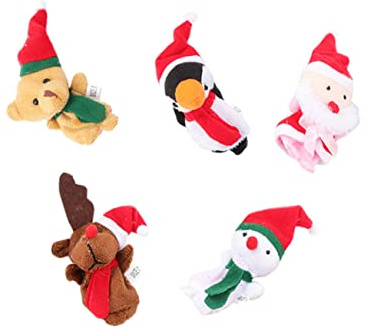 Toyvian 5pezzi Burattini Da Dito Di Natale Babbo Natale Orso Pupazzo Di Alce Giocattolo Educativo Per Ragazzo Ragazza Materiale Morbido Sicuro Regalo Di
