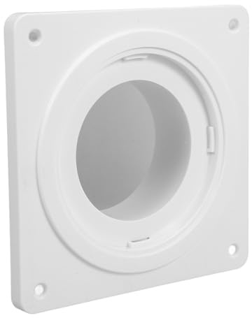 Kit de Raccord de Conduit de Sécheuse 4 Pouces Blanc en Plastique | Plaque Murale avec Joint, Flexible et Étanche, Installation Simple, Lot avec 4 Vis