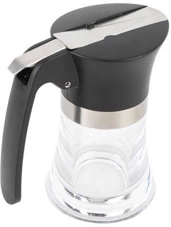 Saluaqui Dispensateur de Sirop en Acier Inoxydable 3,38 Oz Pot de Miel Facile à Nettoyer pour Chocolat, Beurre d'arachide, érable, Sirop de Caramel