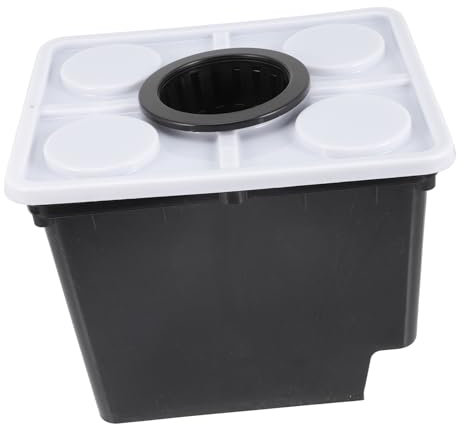 Abaodam Soilless Planting Buckets and Hydroponic Growing Baskets for Greenhouse Use, Black Plastic Garden Supplies Single Hole Lid, Hydroponic System Barrel for Vegetable and Fruit Cultivation