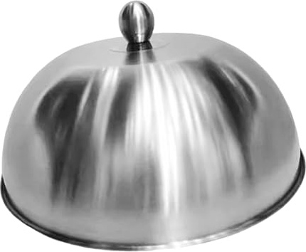 Fenteer Cloche à Burger Couvercle Dôme en INOX Cloche de Cuisson Couvercle pour Fromage Garde Les Aliments Au Chaud et Protège Adapté pour Gril Plancha et Po, 25 Cm X 25 Cm X 9.3