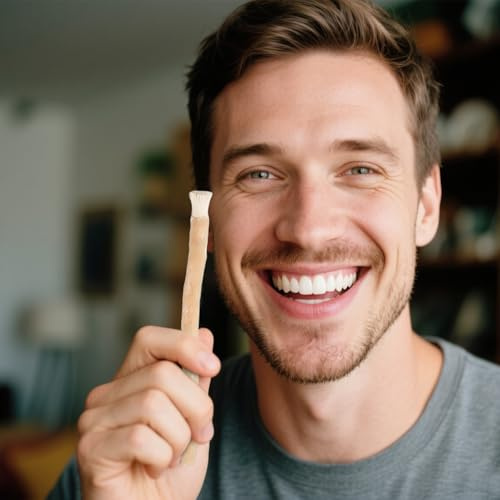 Natural Toothbrush Holzzahnbürste, 20 cm, natürliche Pflege mit Breath, für unterwegs, täglich, umweltfreundlicher Holzstick, für Hygiene
