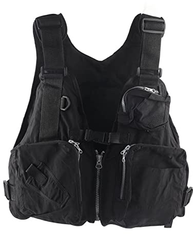 Yinhing Fishing Life Jacket Fishing Vest Life Saving Vest for Men Women with 2 Large Pockets Waterproof Nylon Reflective Band Adjustable Straps Back Storage Bag